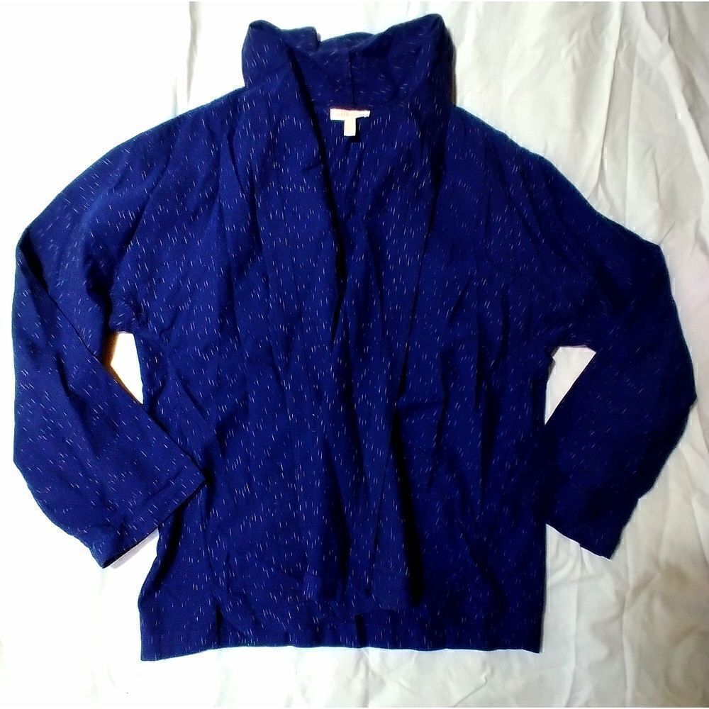 EILEEN FISHER BLUE ORGANIC COTTON SIZE MEDIUN CARDIGAN